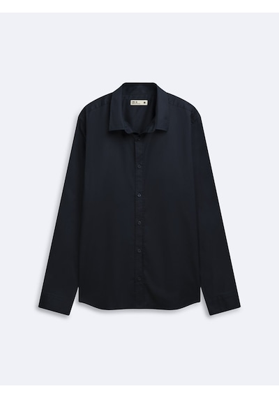LTB Slim Fit Yaka Detaylı Uzun Kollu Lacivert Gömlek