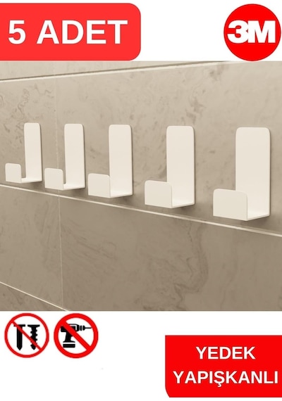 Yapışkanlı Beyaz Askılık Kapı Arkası Bornoz Askılığı Yapışkanlı Mutfak Banyo Askılığı Havlu, El