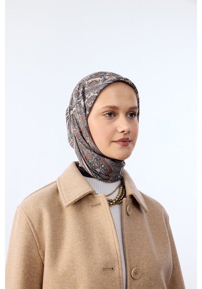 Mirsoy Scarf Zümra Desen Eşarp Krem