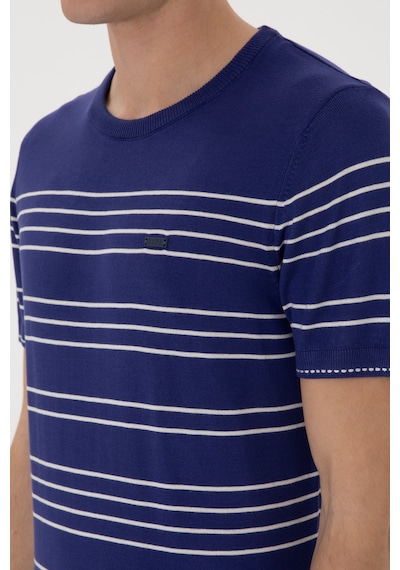 U.S. Polo Assn.  Erkek Slim Fit Bisiklet Yaka Açık Lacivert Tişört 50299396-VR059