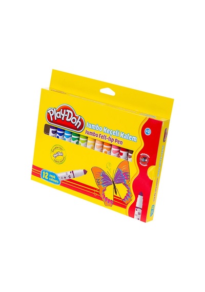 Play Doh Karton Kutu 12 Renk 8Mm Jumbo Keçeli Kalem Play-Ke010