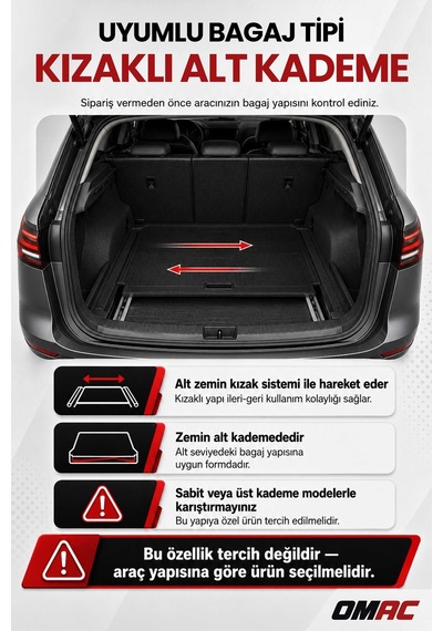 Vw Passat B8 Variant / Combi 2015+ Uyumlu Araca Özel Kauçuk Bagaj Havuzu Siyah Kızaklı Alt İçin