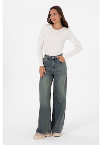 U.S. Polo Assn. Kadın Yeşil Flare Fit Jean Pantolon 50308394-DN0030