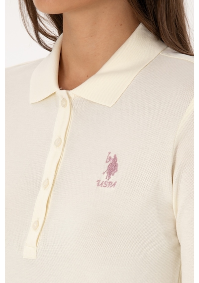U.S. Polo Assn. Kadın Krem Basic Polo Yaka Sweatshırt 50307755-VR256 U.S. Polo Assn. Kadın Krem Basic Polo Yaka Sweatshırt 50307755-VR256