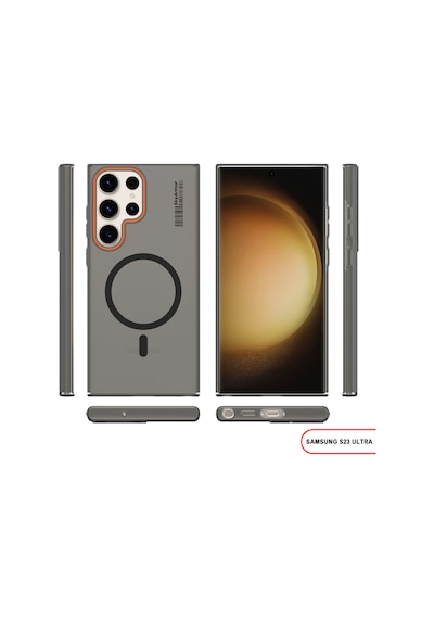 Samsung Galaxy S23 Ultra Uyumlu Mat Sert Klein Kılıf Siyah