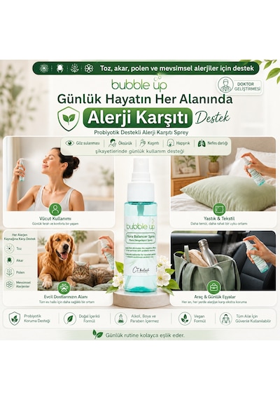 Bubble Up Probiyotik Destekli Cilt Hassasiyeti Karşıtı Araç İçi Sprey 50 Ml 1