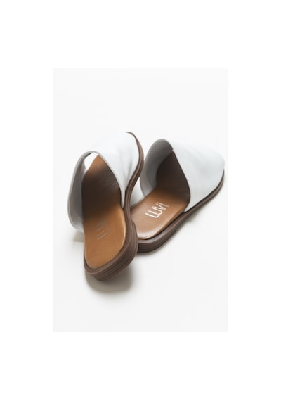 Luvishoes Clau Beyaz Kadın Deri Terlik Beyaz
