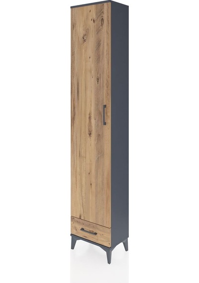 Arges Dolap 5 Raflı Tek Çekmeceli Tek Kapaklı 44x30x221 Antra... Antrasit