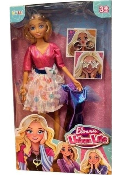 Elonna Urban Life Tam Eklemli Oyuncak Bebek 30 Cm - 2 Farklı Kıyafetli Ve Aksesuarlı Moda İkonu Pembe