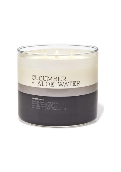 Bath & Body Works Cucumber & Aloe Water Büyük Mum 411 G Çok Renkli
