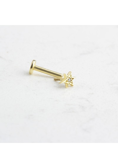 Glorria Altın Kutup Yıldızı Tragus Piercing Çok Renkli