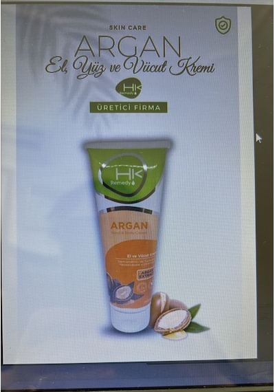 Hk Remedy El Ve Vücut Kremi Argan Extract 250 Ml Tüp