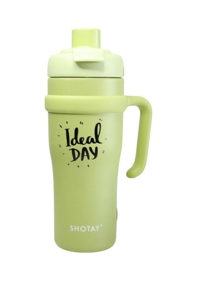 Shotay St-8919 Çift Kullanım Pipetli/rahat İçim Yeşil 1000ml Çelik Termos Diğer