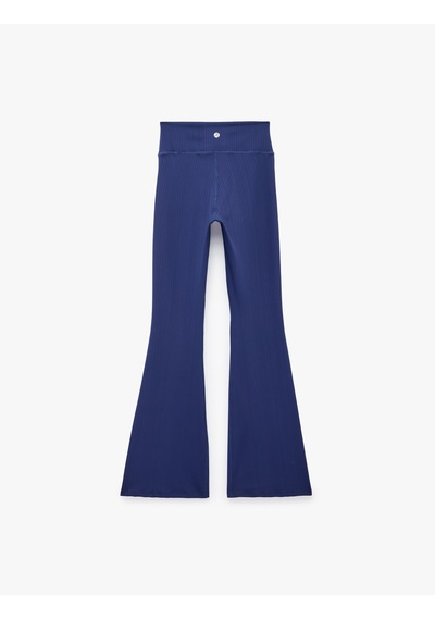 Koton Dikiş Detaylı Slim Fit İspanyol Paça Spor Tayt Lacivert 7wak40306nk