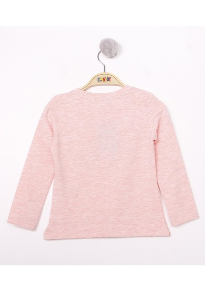 Toontoy Kids Toontoy Kız Çocuk Think Varaklı T-shirt Pembe Melanj