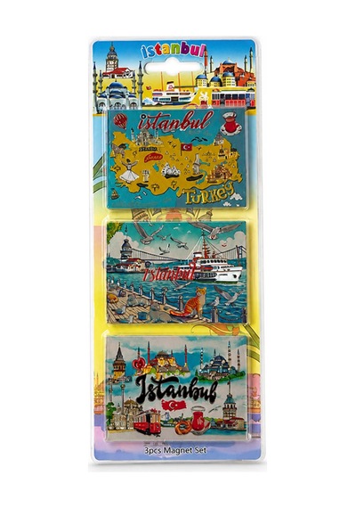 5 Adet Silikon Magnet Seti İstanbul Temalı 3'lü Tasarım, Buzdolabı Mıknatısı, Fridge Magnet, Dekoratif Souvenir