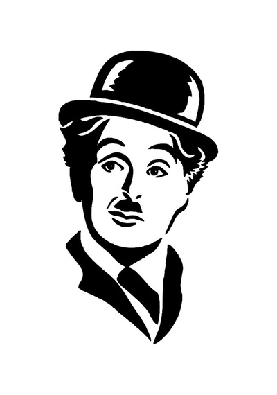 Charlie Chaplin Sticker Etiket Yapıştırma 15Cm