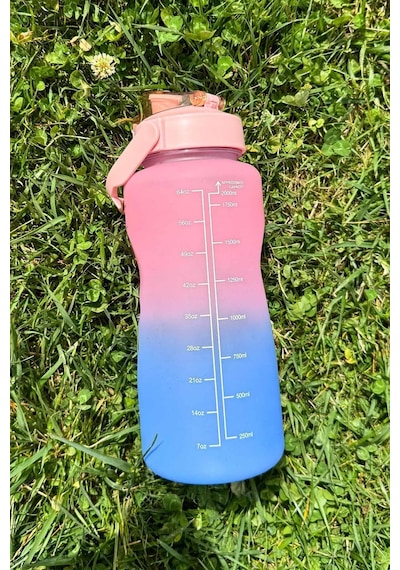Motivasyonel Su Matarası Su Şişesi Suluk 2 Litre Tritan Spor Salonu Su Şişesi Bpa Içermez Suluk Mavi Diğer