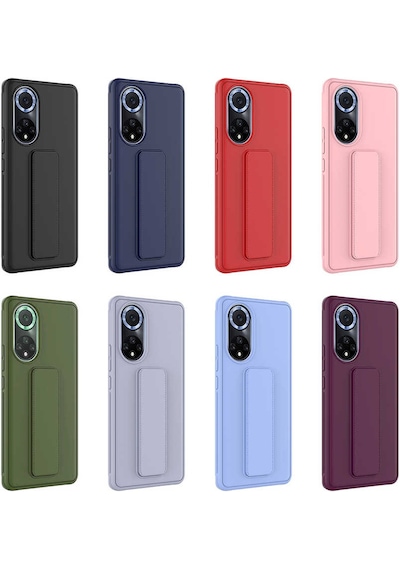 Huawei Honor 50 Kılıf Zore Qstand Kapak Mürdüm