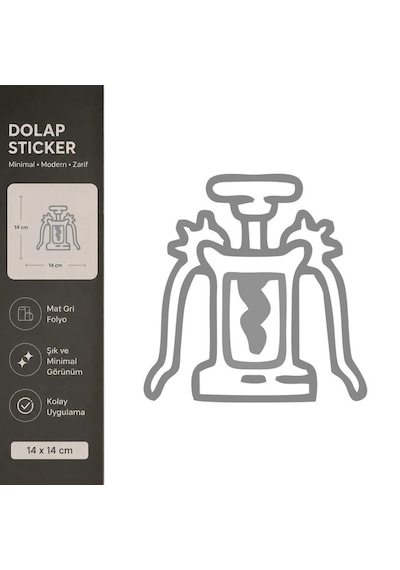 Meyve Sıkacağı Mat Gri Dekoratif Folyo Sticker 14x14 Cm