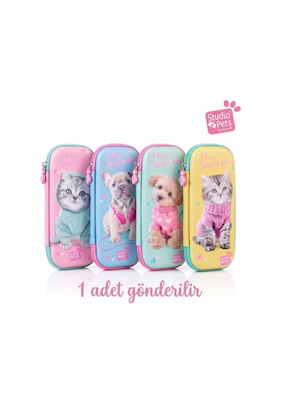 Bakgelal Studio Pets 3d Kabartmalı Kalem Kutusu Kedi Köpek Desenli Fermuarlı Okul Kalemliği Küçük - 9026034791777 Açık Mavi