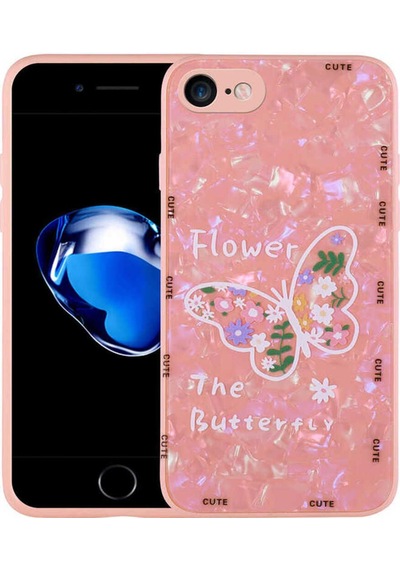 Apple Uyumlu iPhone 12 Pro Kılıf Desenli Sert Silikon Zore Mumila Kapak Pink Flower