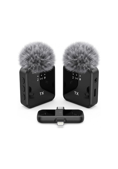 2'li Kablosuz Yaka Mikrofonu Apple Uyumlu, iPhone Uyumlu /android Telefonlar/type-c Girişli Pc'ler İçin Type-c/lightning Giriş 8-10 Saat