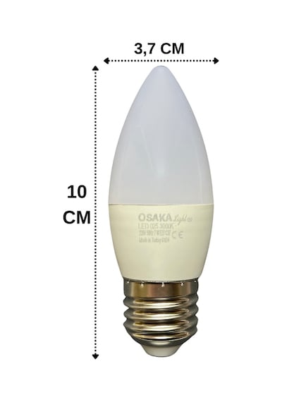Osaka 7w 50w 3000k Sarı E27 Duylu Kalın Duy Mum Led Ampul