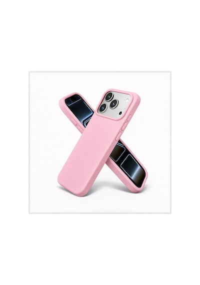 Apple Uyumlu iPhone 17 Pro Max Kılıf Renkli Lansman İçi Kadife Yumuşak Kamera Yükseltili Silikon Pembe