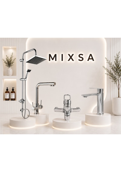 Lüx Premium 4'lü Banyo Seti Duş Seti 3 Yollu Arıtma Bataryası Banyo Bataryası Lavabo Bataryası Şık Tasarım 4'lü Set Krom
