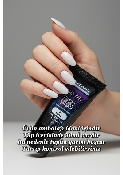 30ml Beyaz Protez Tırnak Jeli Poly Jel Tırnak Uzatma Jeli Polygel Polijel Poly Gel Beyaz