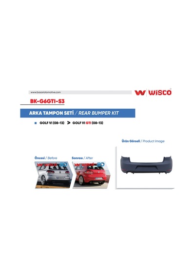 Tampon Setı Arka -5k68&7417- Vw Golf 6 Gtı 08-13