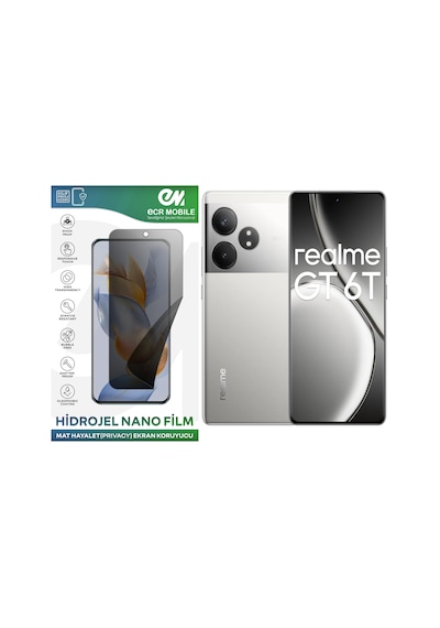 Realme Gt 6t Uyumlu Hidrojel Nano Ekran Koruyucu Film Hayalet Privacy Tempered Cam Değildir
