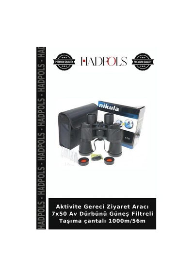 Aktivite Gereci Ziyaret Aracı 7x50 Av Dürbünü Güneş Filtreli Taşıma Çantalı 1000m/56m Çok Renkli
