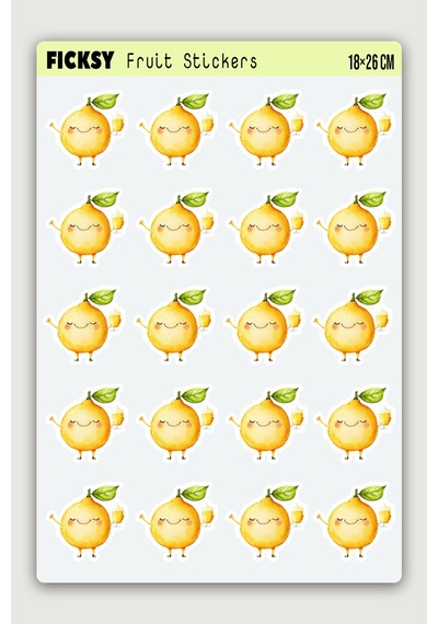 Sevimli Limonata Temalı Sticker Seti - 20 Adet Etiket Çıkartma Diğer
