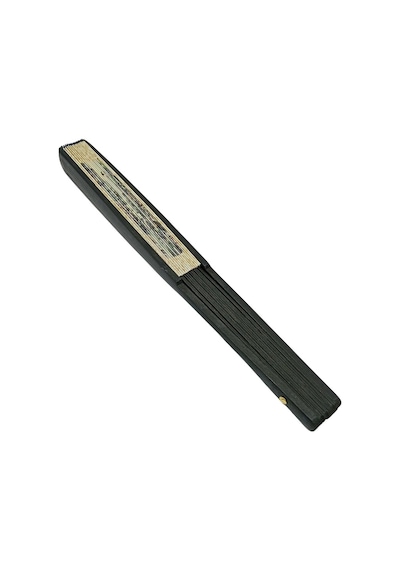Çin Bambu Keten Kumaş Yelpaze Siyah D4s Çanta Boy No.4s