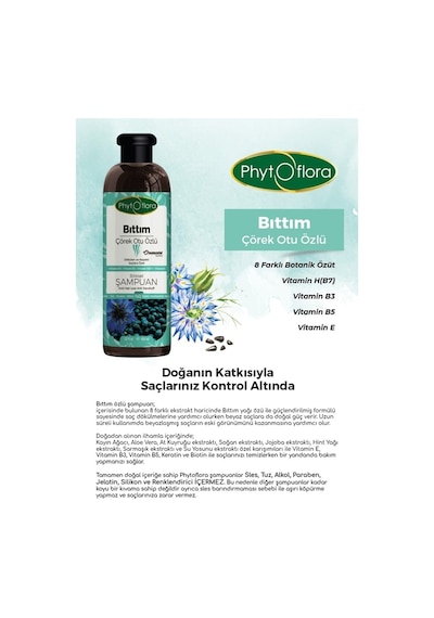 Phytoflora Tuzsuz Bıttım Özlü Bitkisel Şampuan 400 ML