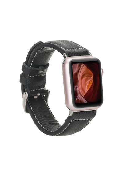 Apple Watch Uyumlu Deri Kordon 42-44-45mm Nm1-as1 Siyah