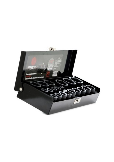 1/2" Darbeli Kısa Lokma Seti Metal Kutuda 20 Parça