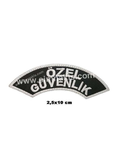 Yeni Kamu Özel Güvenlik Personeli Kol Arması Nakış Işleme Patch Beyaz - Siyah
