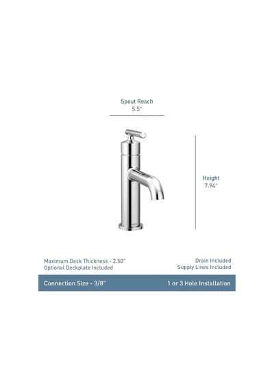 Moen Gibson Krom Tek Kolu Tek Delikli Modern Banyo Lavabo Batarya Diğer