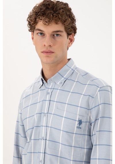 U.s. Polo Assn. Erkek Koyu Mavi Gömlek Desenli 50290277-vr032 Koyu Mavi