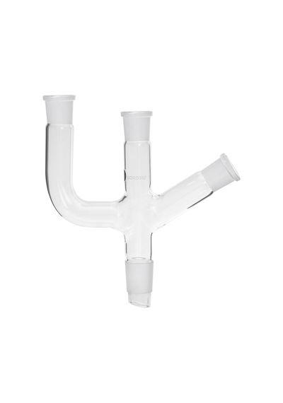 Borosil Cam Adaptör 3 boyunlu - 2 Paralel Boyun ve 45° açılı Boyun - 24/29 - 29/32