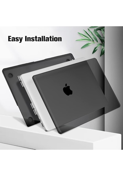 Apple Uyumlu MacBook Pro 16" M1 - M2 Hard Shell Sert Kapak Kılıf - Siyah