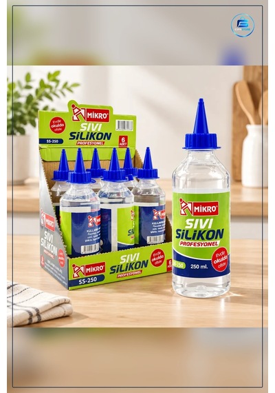 Sıvı Silikon 250 Ml Profesyonel Şeffaf Uçlu Yapıştırıcı Mutfak Ba