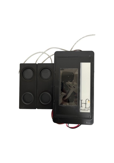 12 Volt Dokunmatik Touch Ayna Arkası Sensör Saat Temometre Hoparlör Banyo Aynası Sensörü Siyah