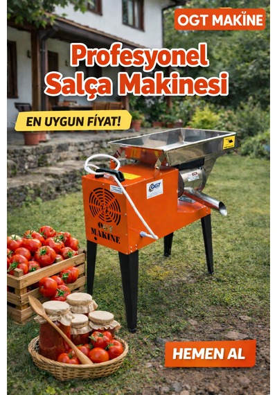 Turuncu Ayaklı Profesyonel Salça Makinesi 3 Hp Domates Salça Çekme Makinesi