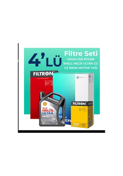 Filtron Ford Ecosport 1.5 Dizel Filtre Bakım Seti Shell Motor Yağlı (2018-2022) 4 Lü