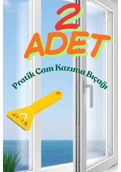 2 Adet Profesyonel Cam Leke Kazıyıcı Ocak, Cam Zemin Ve Mermer Temizleme Aparatı - Yedek Bıçaklı