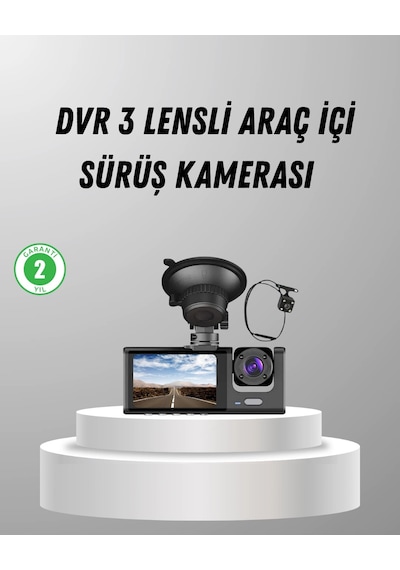 Üç Kameralı Araç Dvr Full Hd Gece Görüşlü Ve 2 İnç Ips Ekranlı 85284469